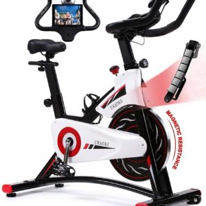 Exercise Bike, CHAOKE Indoor Cycling Bike, Stationary Bike Magnetic Resistance Whisper Quiet for Home Cardio Workout Heavy Flywheel & Comfortable Seat Cushion with Digital Monitor (2020 Upgraded)